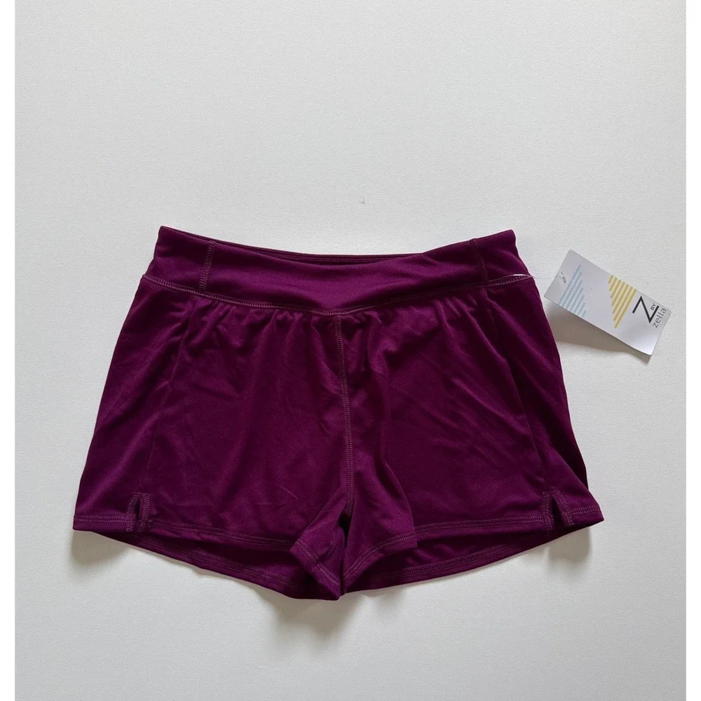 Z by Zella Girls Plum Purple Athletic Shorts Built-in Liner Size L 10/12 NWT